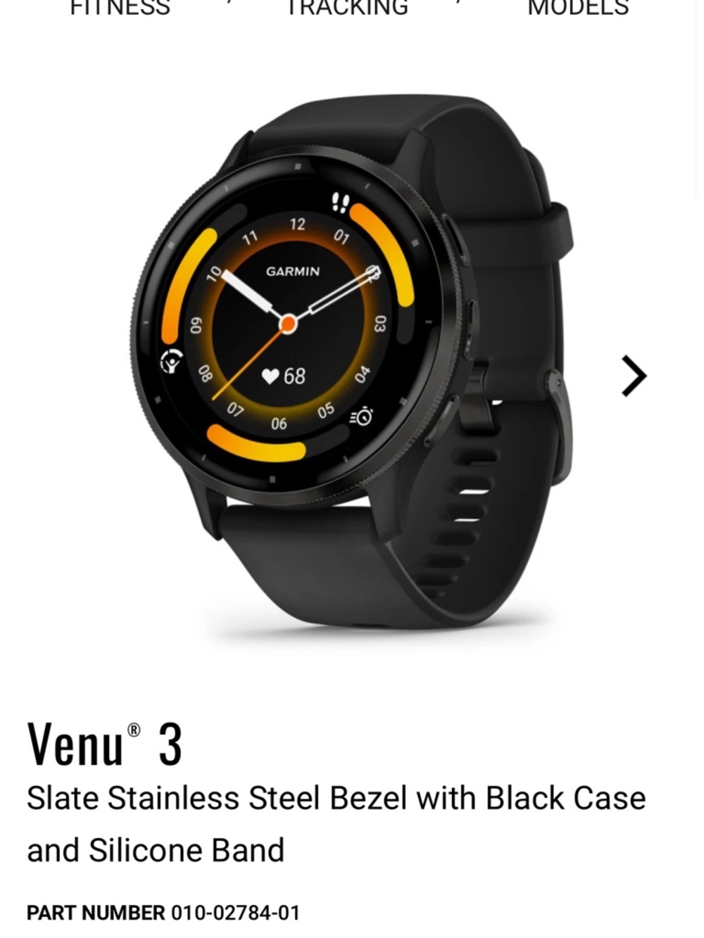 garmin Venu 3 Smartwatch - Black